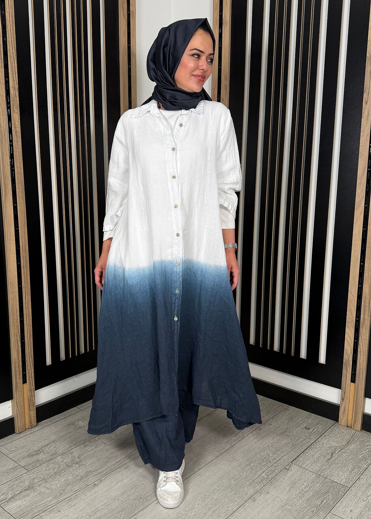 StudioNish Degradeli Pantalonlu Takım LACİVERT - 7