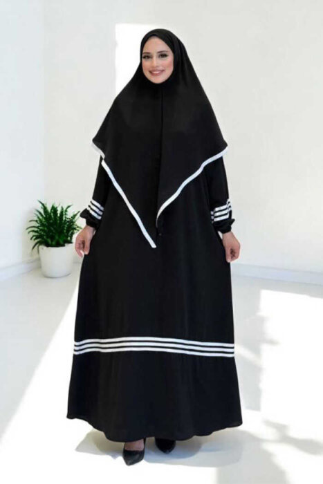 StudioNish Dokuma Şallı Elbise SİYAH - 1