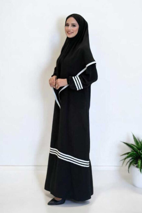 StudioNish Dokuma Şallı Elbise SİYAH - 3