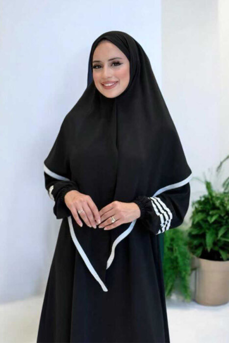 StudioNish Dokuma Şallı Elbise SİYAH - 4