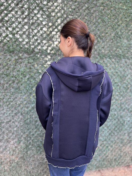 StudioNish Fırfır Detaylı Scuba Ceket LACİVERT - 5