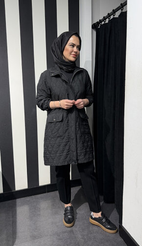 StudioNish Kapitone Trenç SİYAH - 3