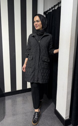 StudioNish Kapitone Trenç SİYAH - 4