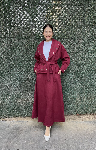 StudioNish Kuş Gözü Etekli Takım Burgonya - 2