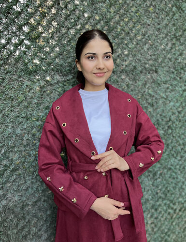 StudioNish Kuş Gözü Etekli Takım Burgonya - 3