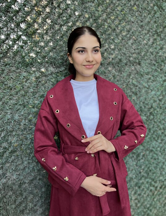 StudioNish Kuş Gözü Etekli Takım Burgonya - 3