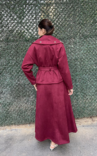 StudioNish Kuş Gözü Etekli Takım Burgonya - 4