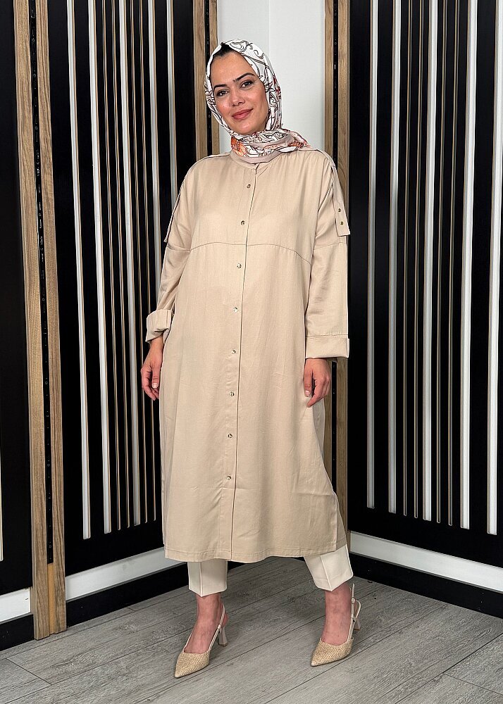 StudioNish Önü Düğmeli Kap TAŞ - 3