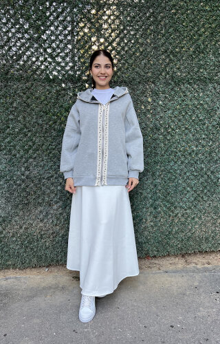 StudioNish Önü Taşlı Ceket GRİ 