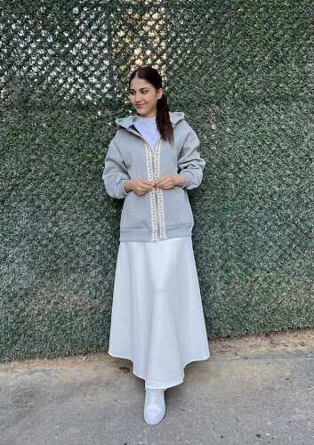 StudioNish Önü Taşlı Ceket GRİ - 2