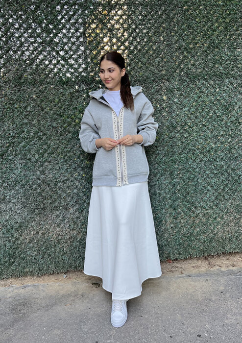 StudioNish Önü Taşlı Ceket GRİ - 2