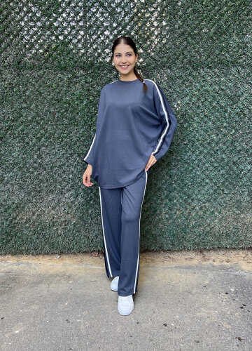 StudioNish Oysho Şeritli Takım ANTRASİT