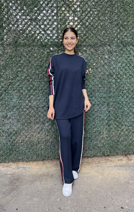 StudioNish Oysho Şeritli Takım LACİVERT - 1