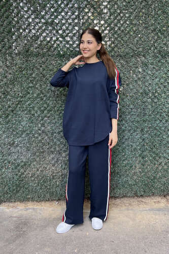 StudioNish Oysho Şeritli Takım LACİVERT - 2