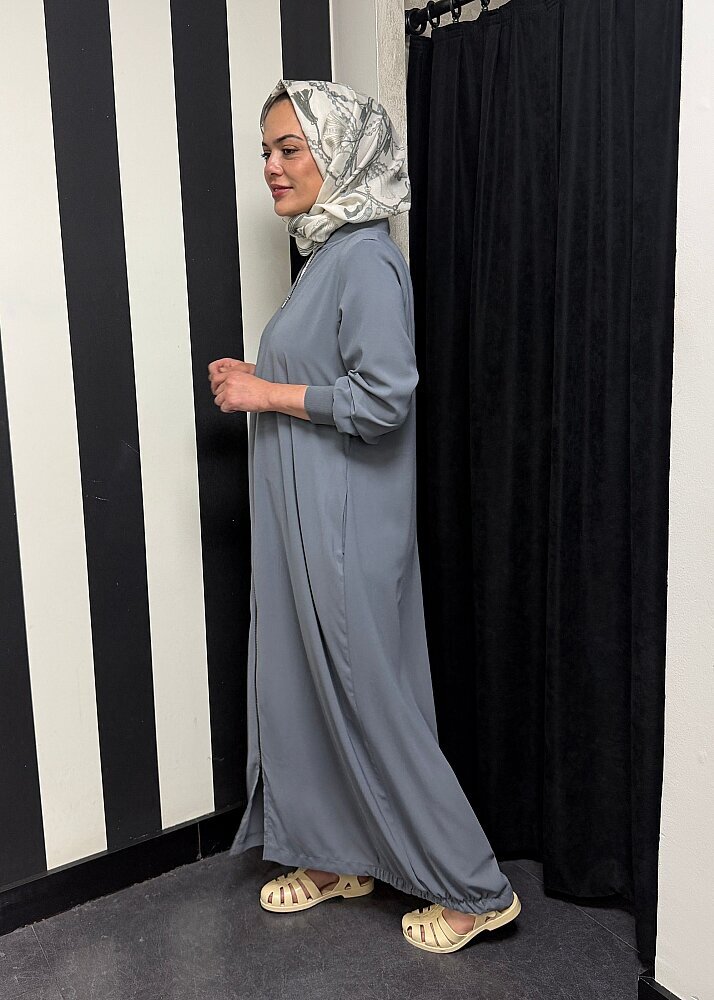 StudioNish Ribanalı Ferace GRİ - 6