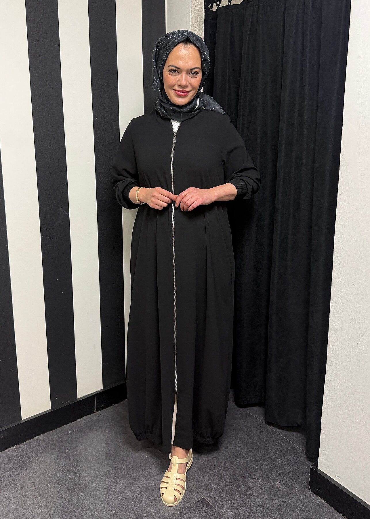 StudioNish Ribanalı Ferace SİYAH - 3