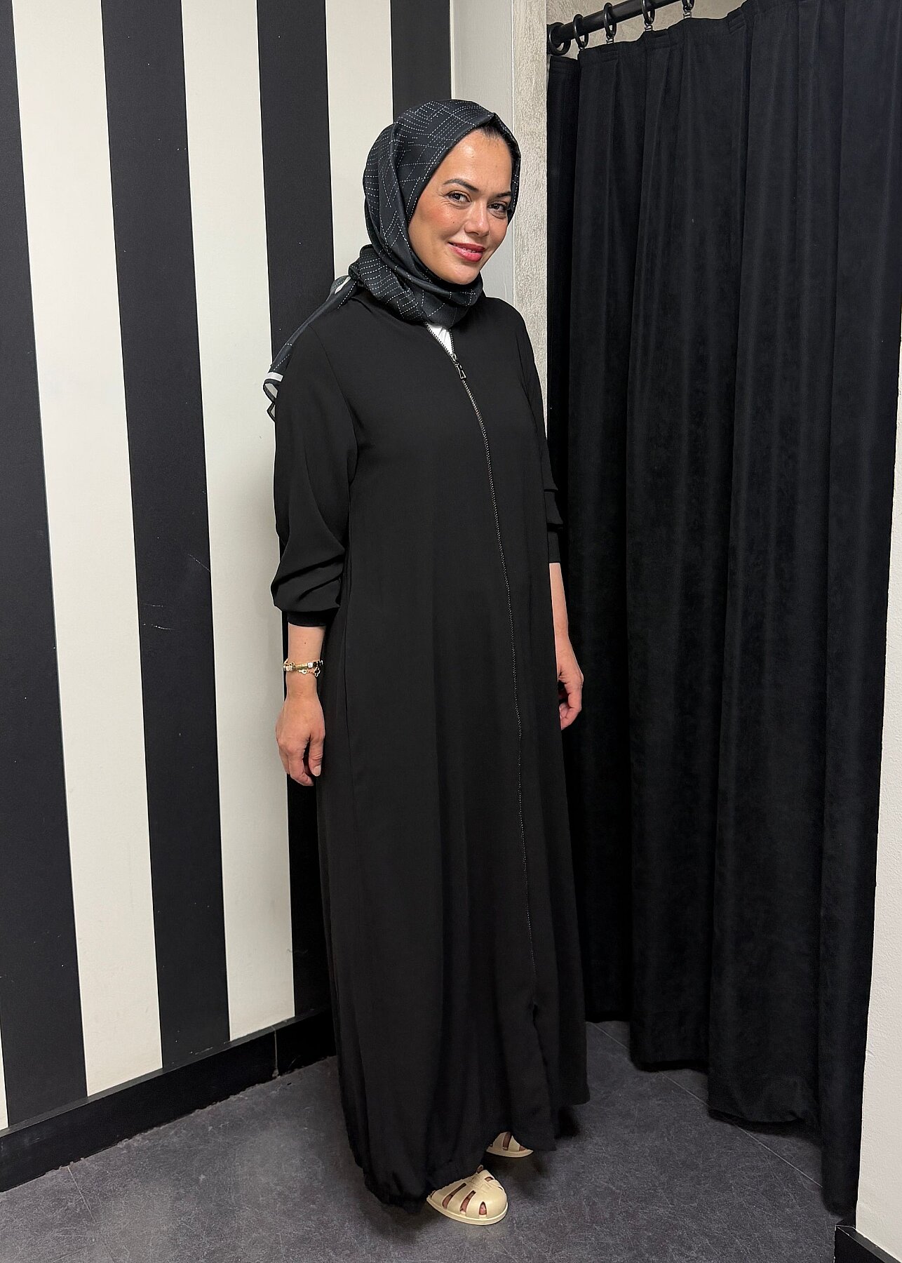 StudioNish Ribanalı Ferace SİYAH - 4