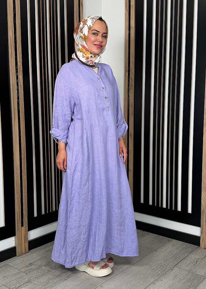 StudioNish Sade Elbise LİLA - 5