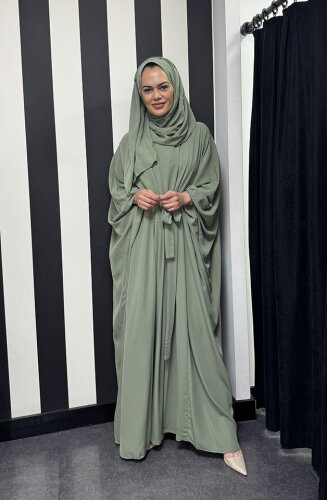 StudioNish Yarasa Kol Belden Kuşaklı Elbise MİNT - STUDIO NİSH