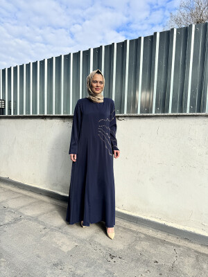Şükran Önü Simli Ferace LACİVERT - 4