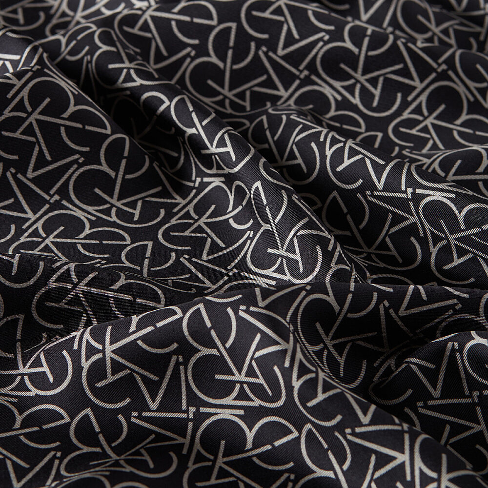 Typo Monogram Tivil İpek Eşarp SİYAH TAŞ - 2