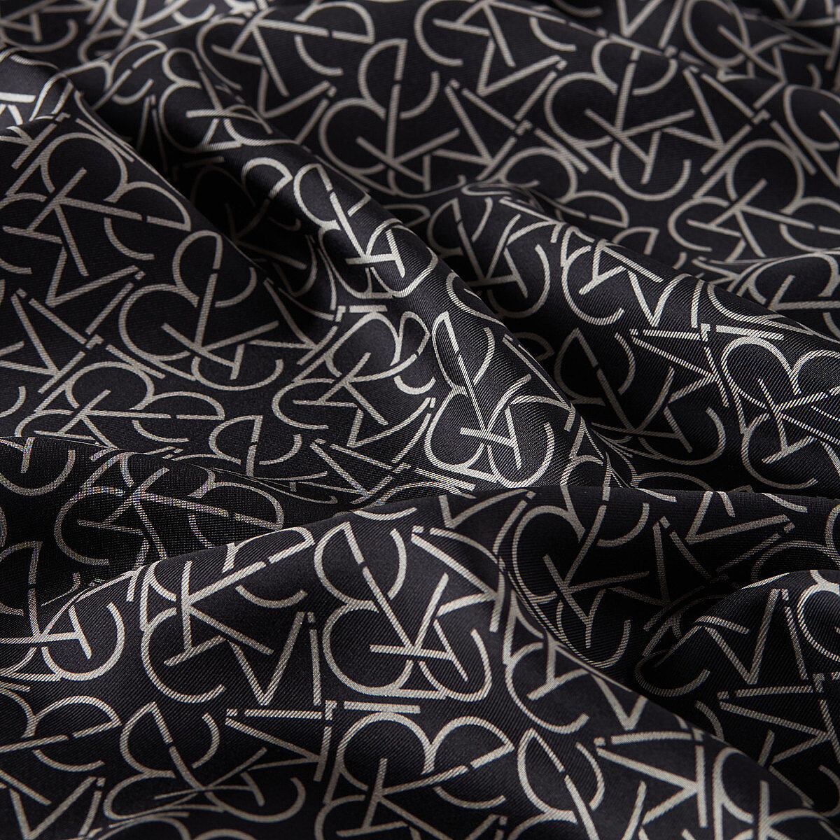 Typo Monogram Tivil İpek Eşarp SİYAH TAŞ - 2