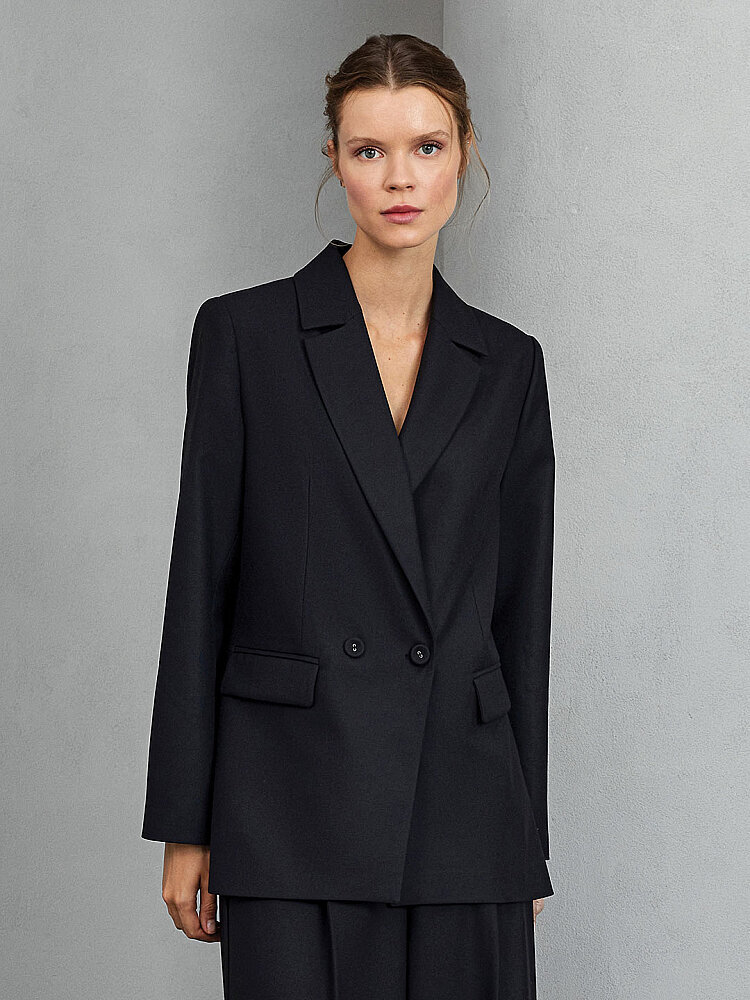 UniQue Arkası Fermuarlı Blazer Ceket SİYAH