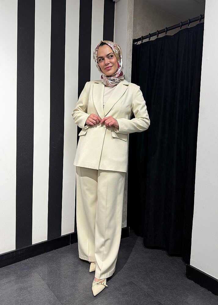 UniQue Arkası Fermuarlı Blazer Ceket TAŞ