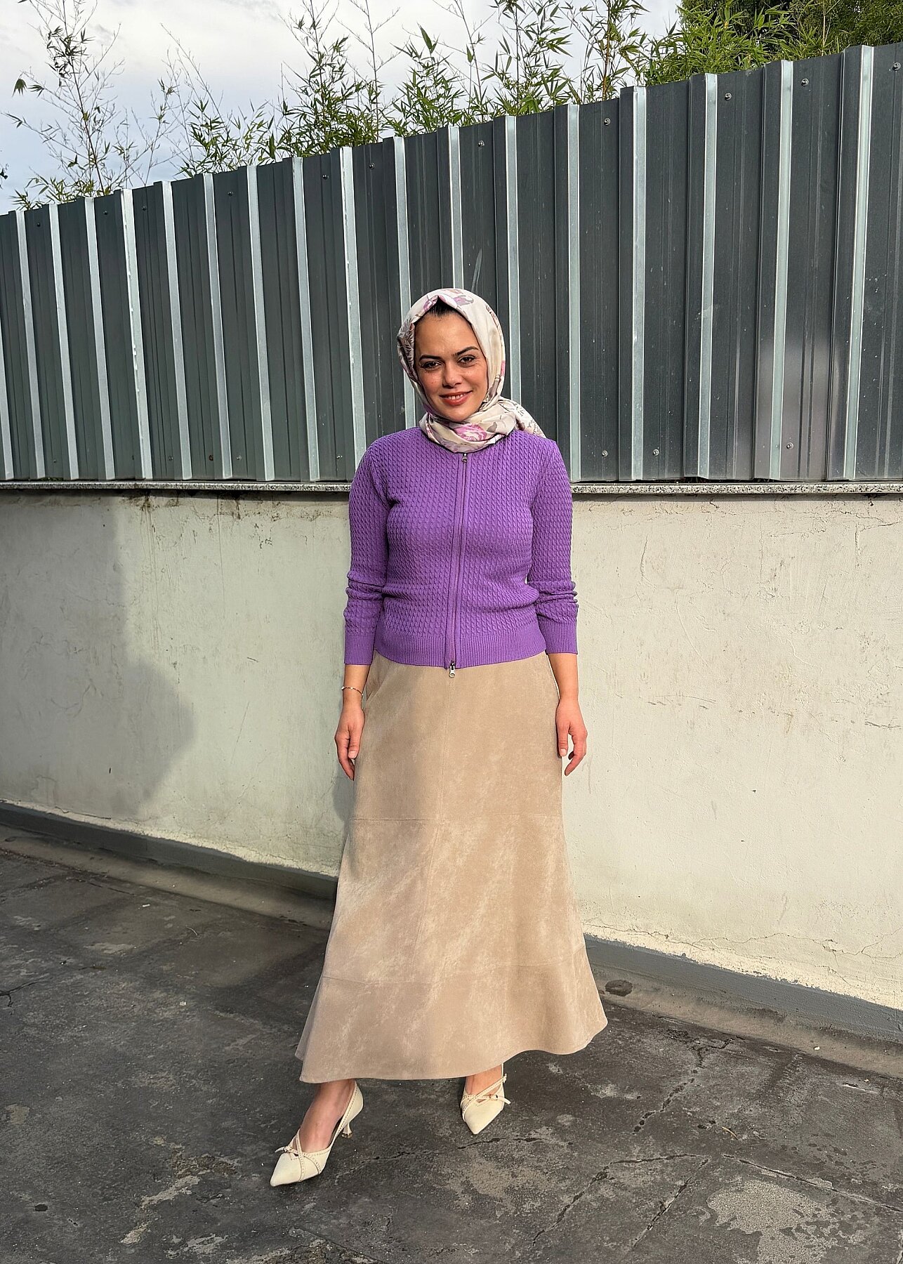 UniQue Basic Fermuar Detaylı Triko Hırka MOR - 2