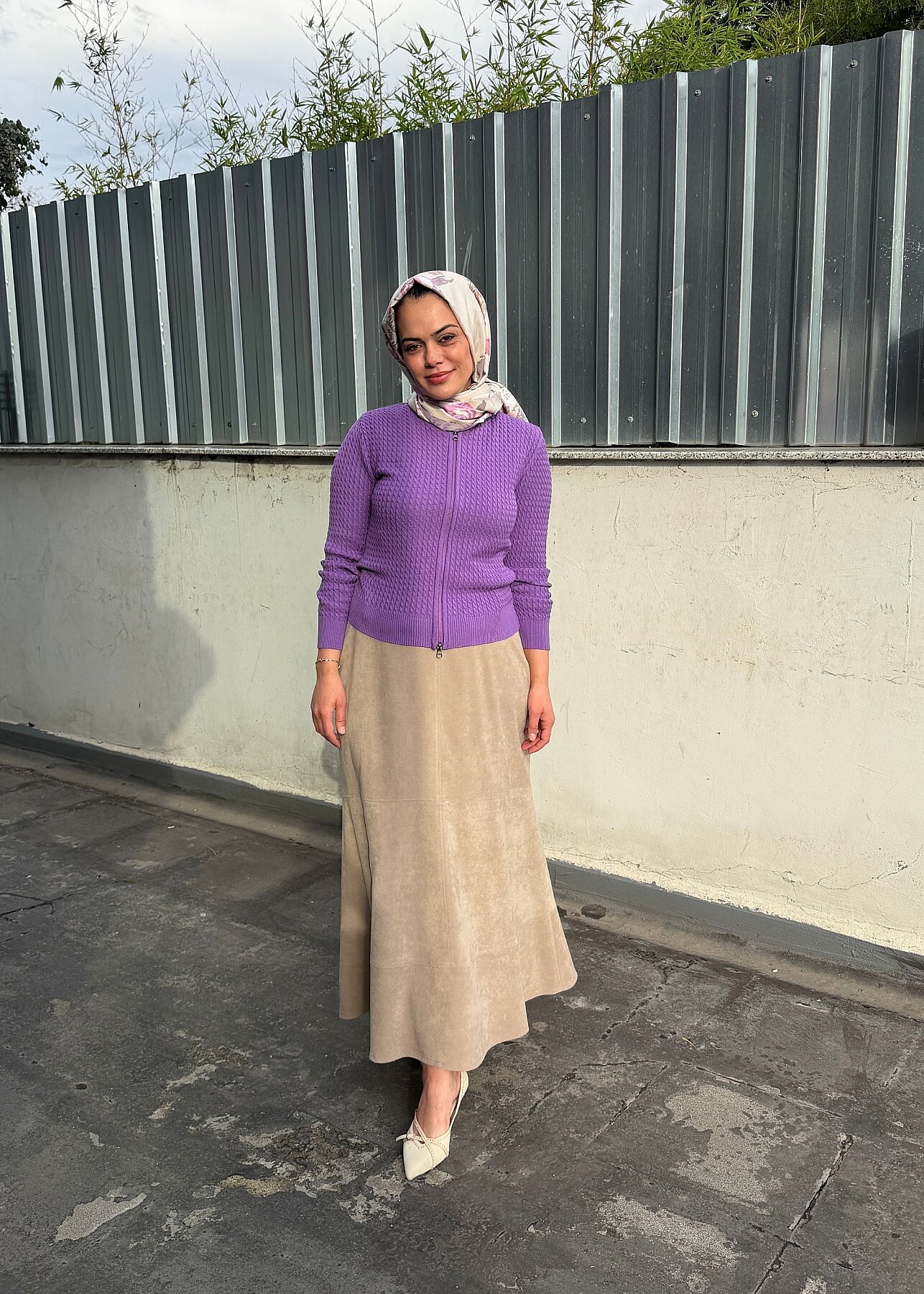 UniQue Basic Fermuar Detaylı Triko Hırka MOR - 5