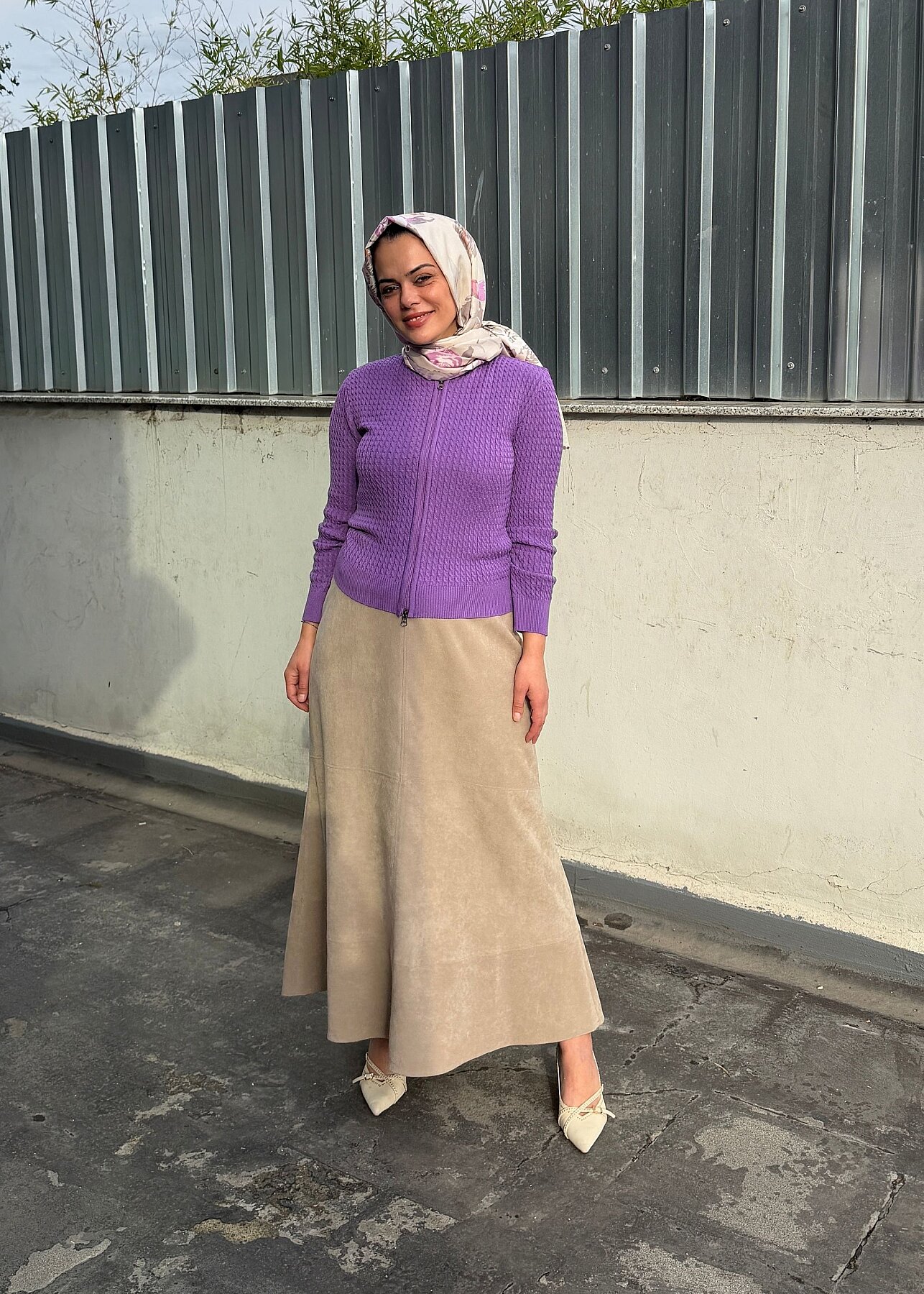 UniQue Basic Fermuar Detaylı Triko Hırka MOR - 6