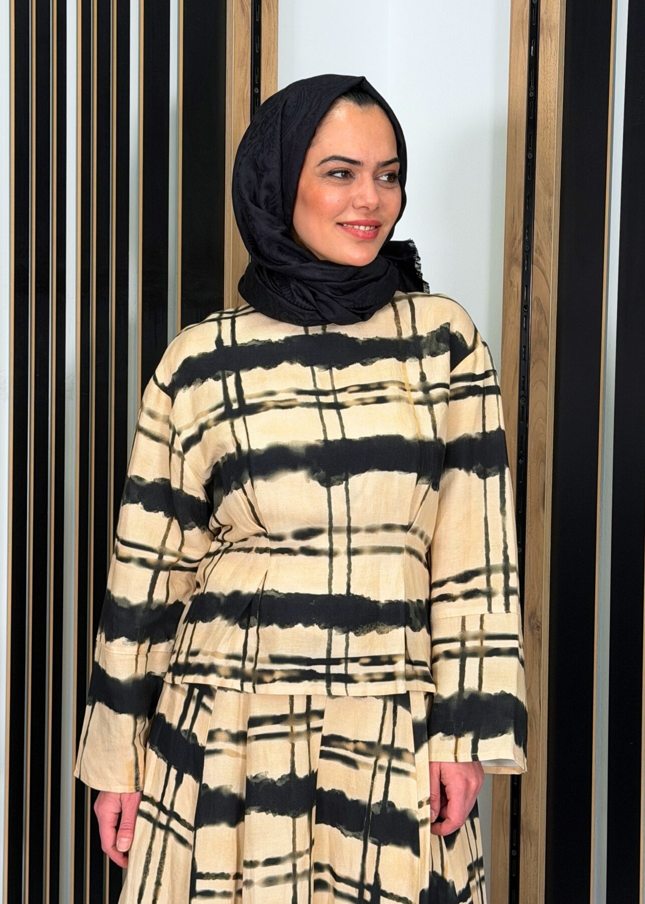 VeNöve Elva Tunik Siyah Çizgili - 1