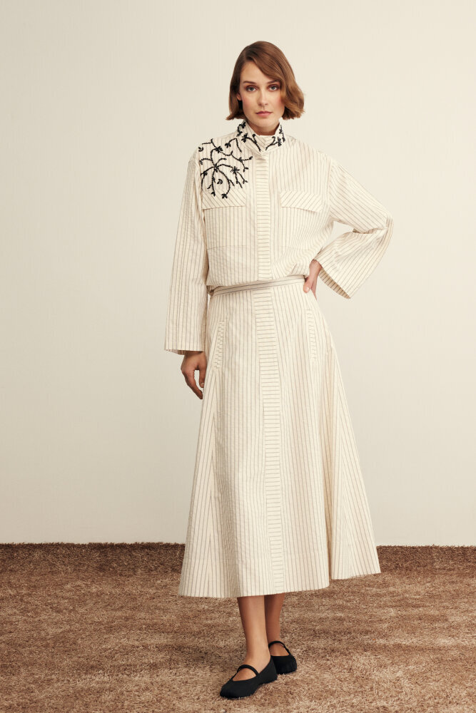 VeNöve Lita Etek Siyah Çizgili