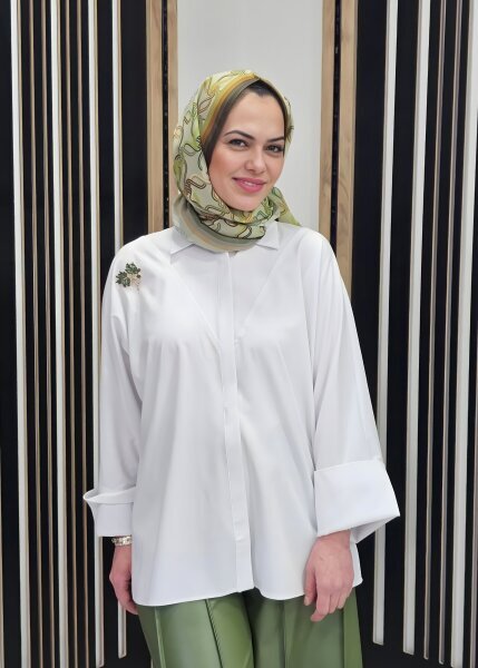 Vuu Bol Manşetli Gömlek BEYAZ - 3