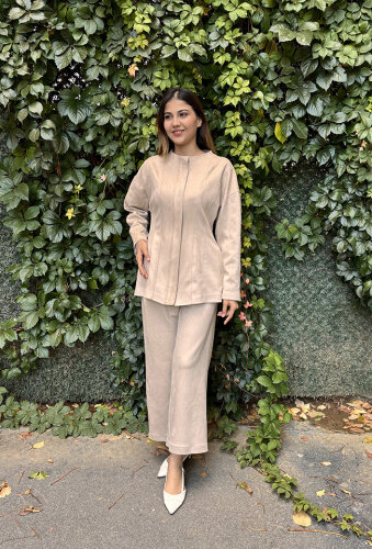 Vuu Bombeli Spor Dikişli Pantolon EKRU (1)