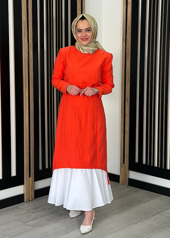 Vuu Eteği Poplin Twill Elbise NarÇiceği