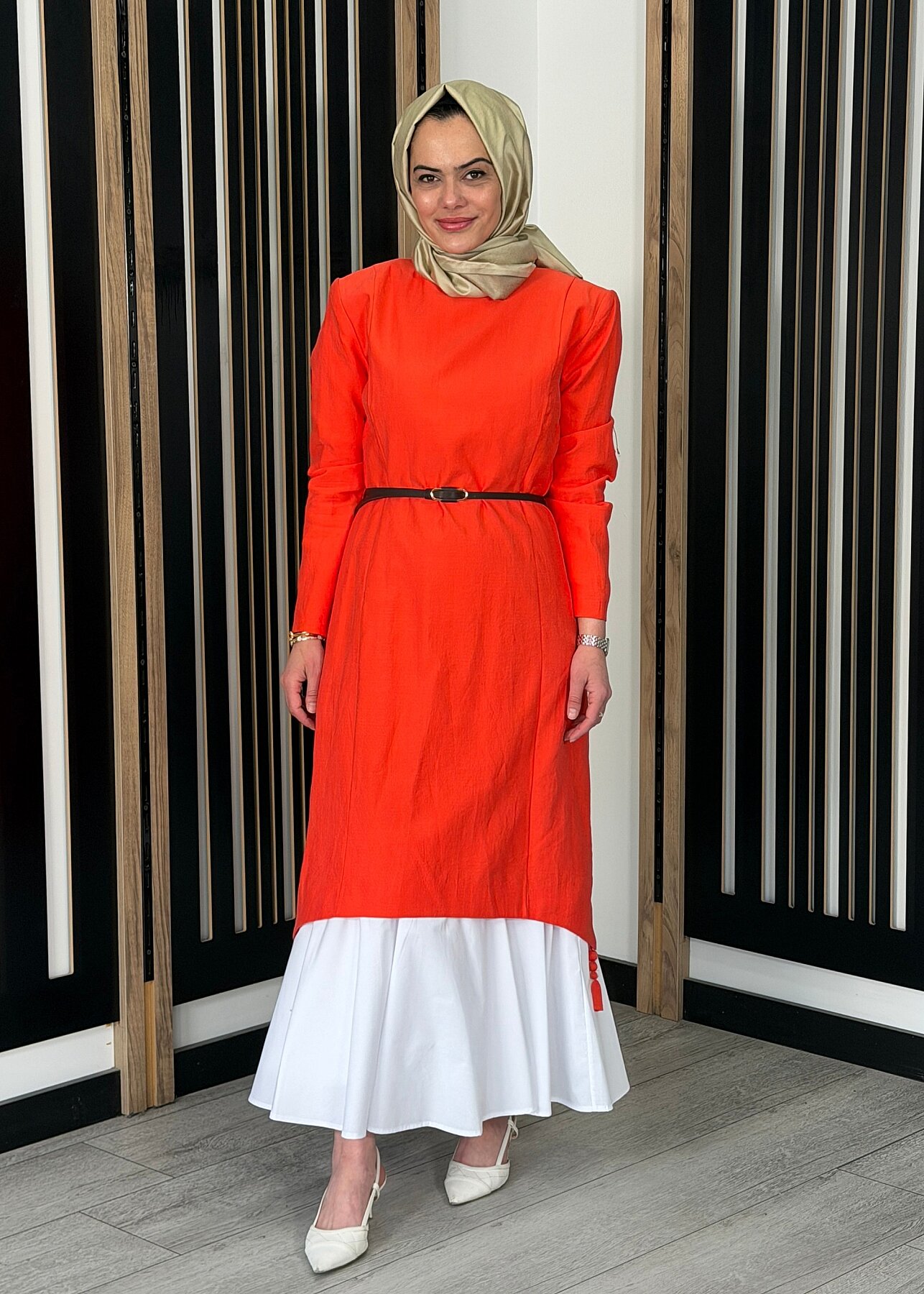 Vuu Eteği Poplin Twill Elbise NarÇiceği - 3