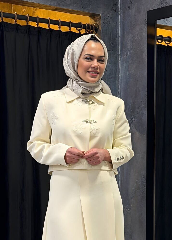 Vuu Gofre Baskılı Kısa Ceket EKRU