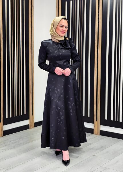 Vuu Jakar Leopar Desenli Elbise SİYAH