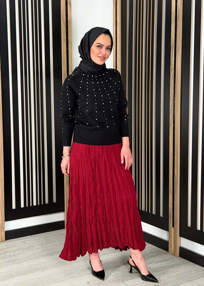 Vuu Kloş Crush Etek BORDO