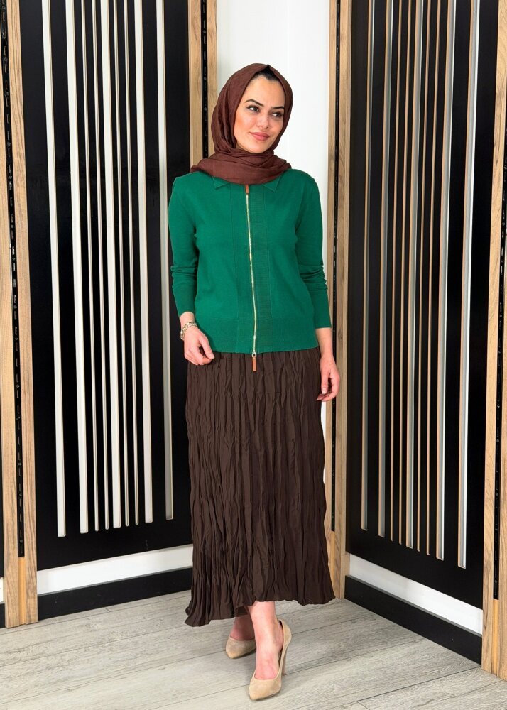 Vuu Kloş Crush Etek KAHVE - 2