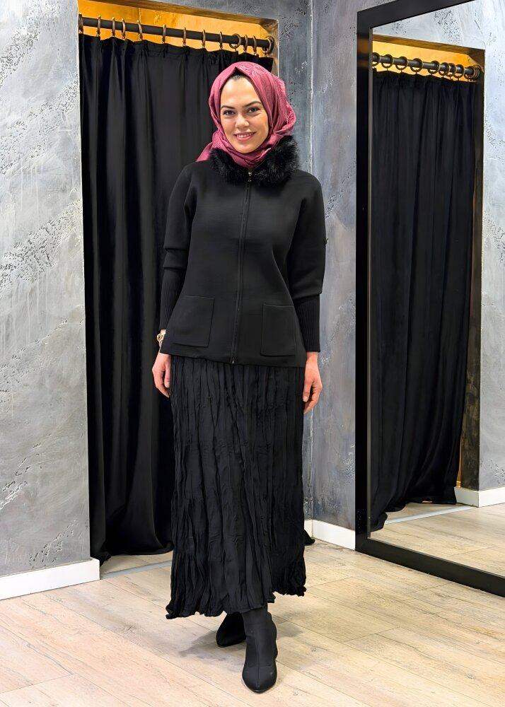 Vuu Kloş Crush Etek SİYAH