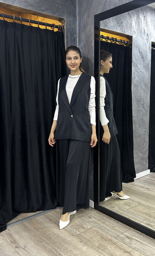 Vuu Kupra Drapeli Pantolon (B54) SİYAH 