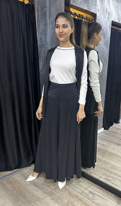 Vuu Kupra Drapeli Pantolon (B54) SİYAH - 2