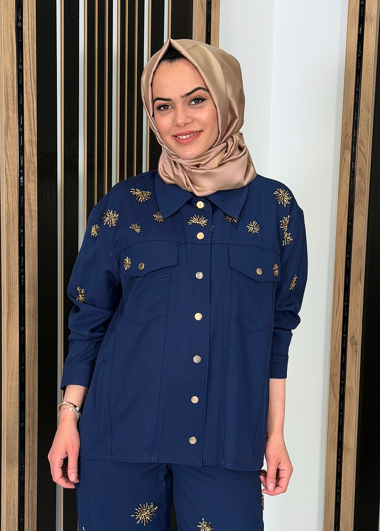 Vuu Mavi İşlemeli Ceket MAVİ - 1