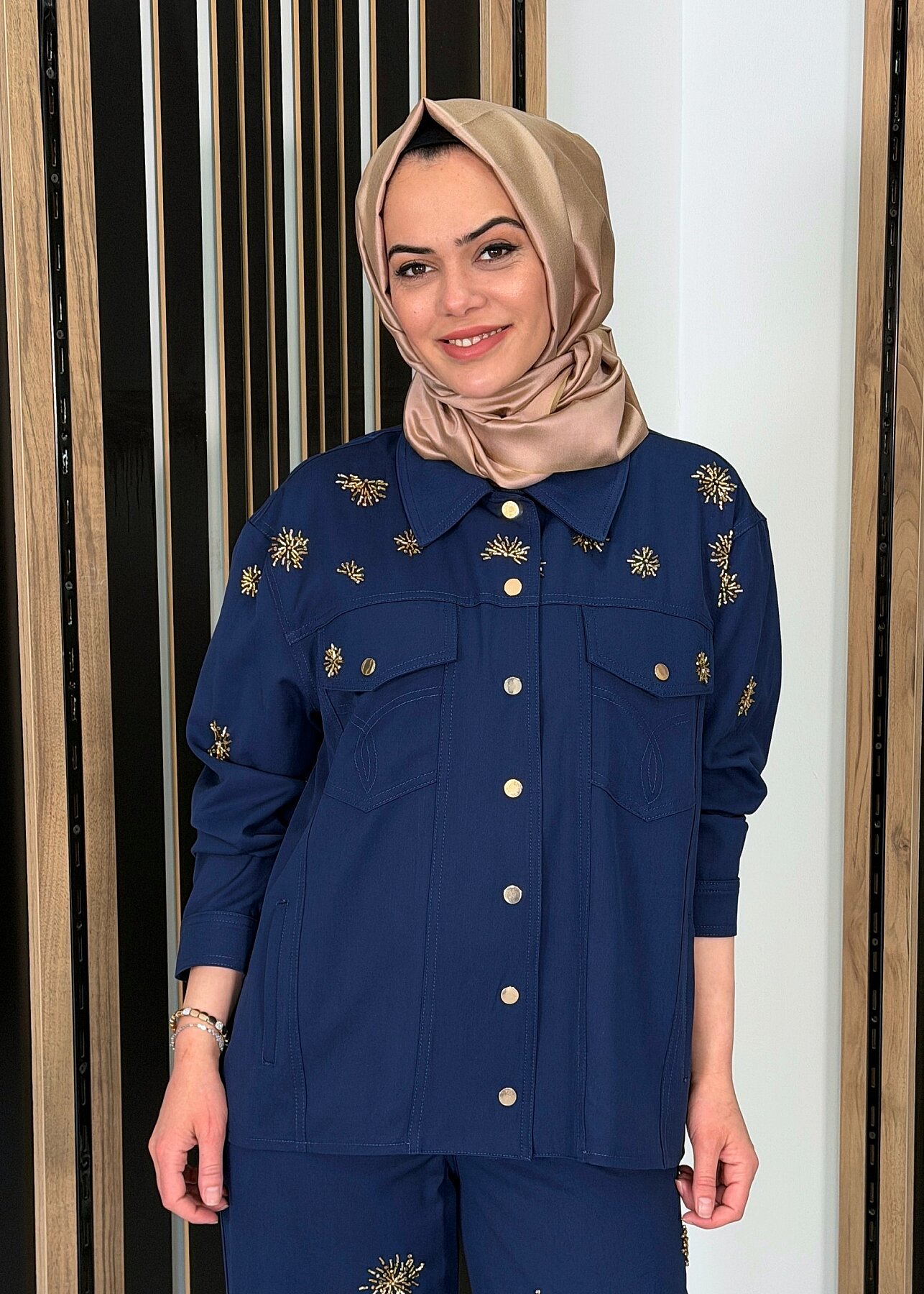 Vuu Mavi İşlemeli Ceket MAVİ - 3