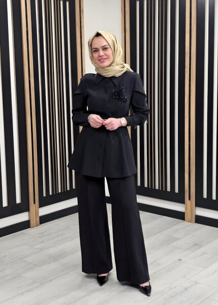 Vuu Mikayla Palazzo Pantolon SİYAH - 3