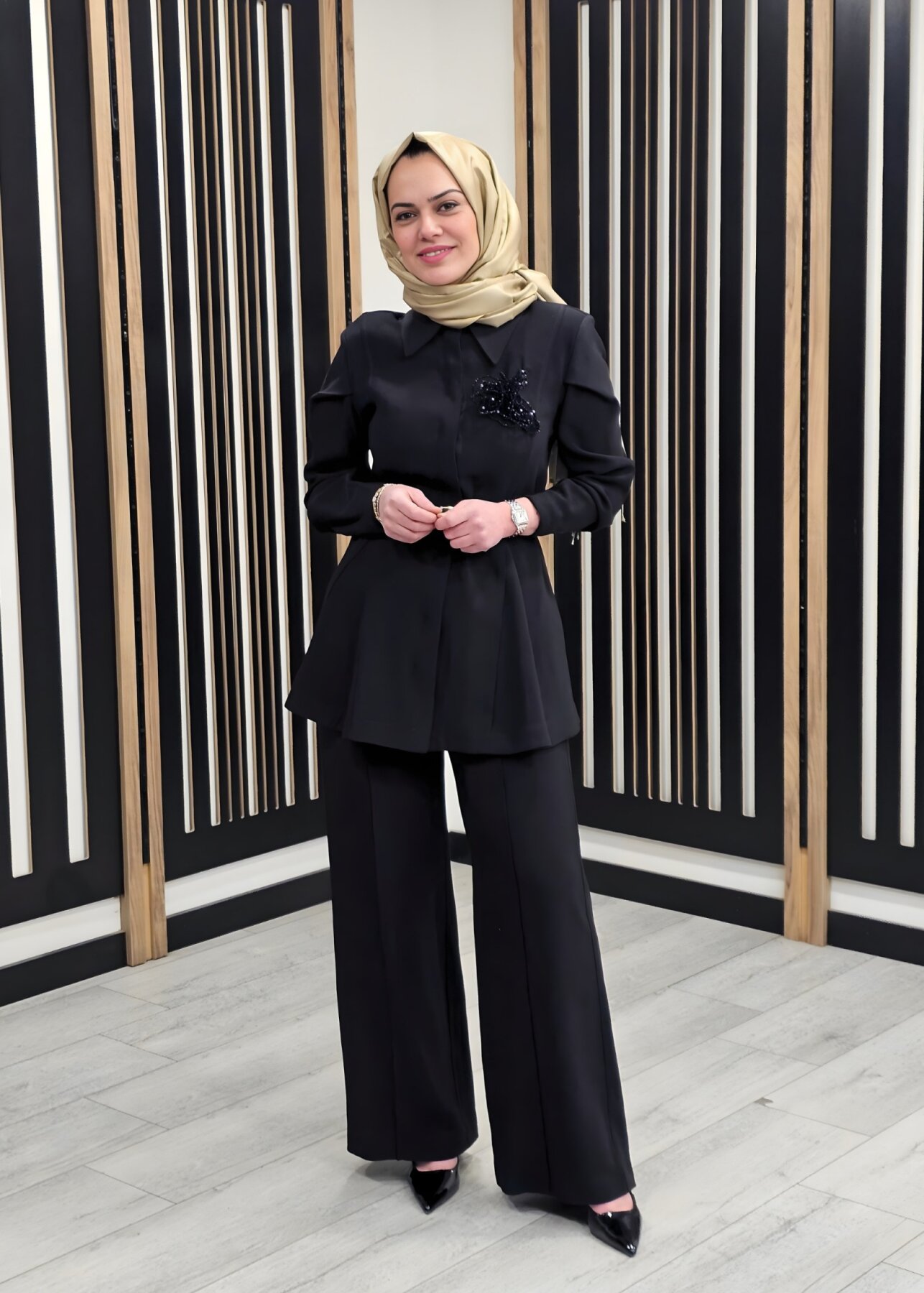 Vuu Mikayla Palazzo Pantolon SİYAH - 3