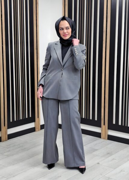 Vuu Önü Filatolu Pantolon GRİ