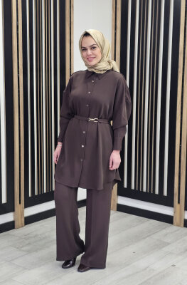 Vuu Oversize Uzun Gömlek KAHVE